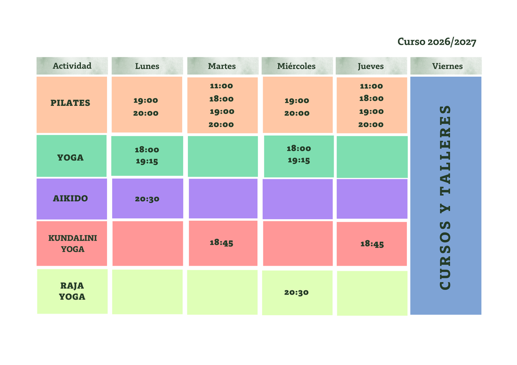 horario hatha dojo oct2026